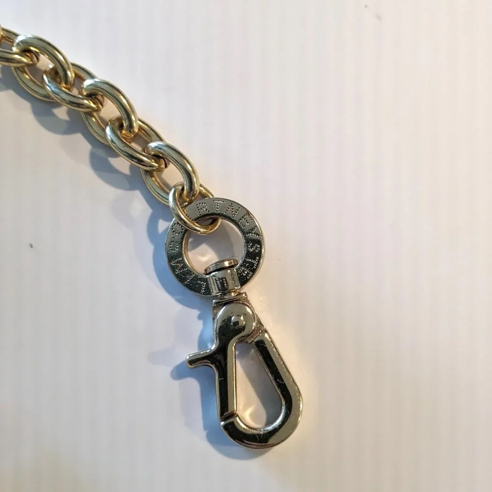 Stella McCartney Le Sportsac Deer Charm Keychain Two faced Gold Brown - Picture 3 of 5